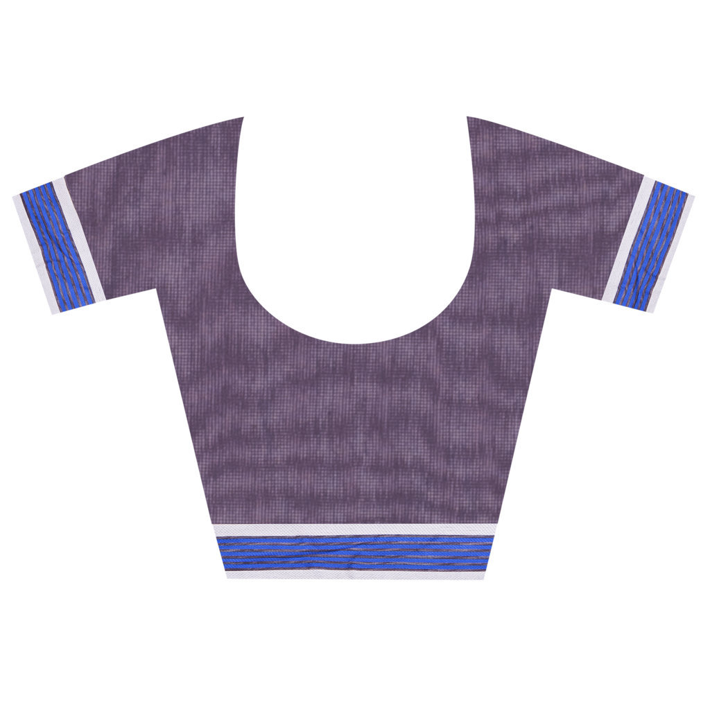 Purple Pure Cotton Tempel_Par_Jmdni Jamdani Saree (835)